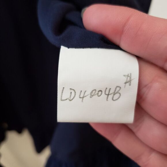 Line & Dot Ruffle Wrap Fully Lined Mini Dress - Picture 9 of 9